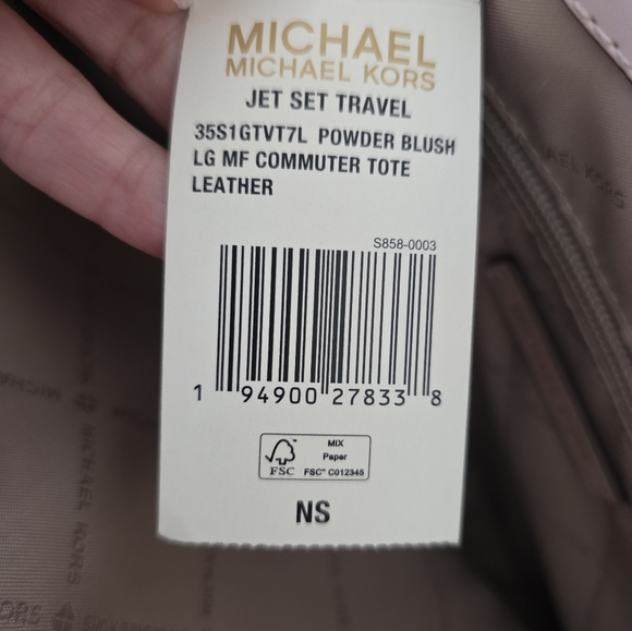 Michael Kors LG Commuter Tote/Laptop Bag Powder Blush Pink Leather+New MK Charm - Picture 12 of 16